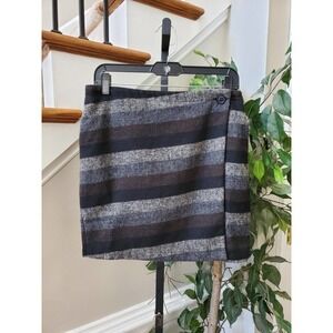 Tulle Women's Striped Multicolor 100% Polyester Straight Wrap Skirt Size M